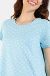 Zivame Desi Drama Knit Cotton Mid Length Nightdress - Aqua Sky — thumbnail 5